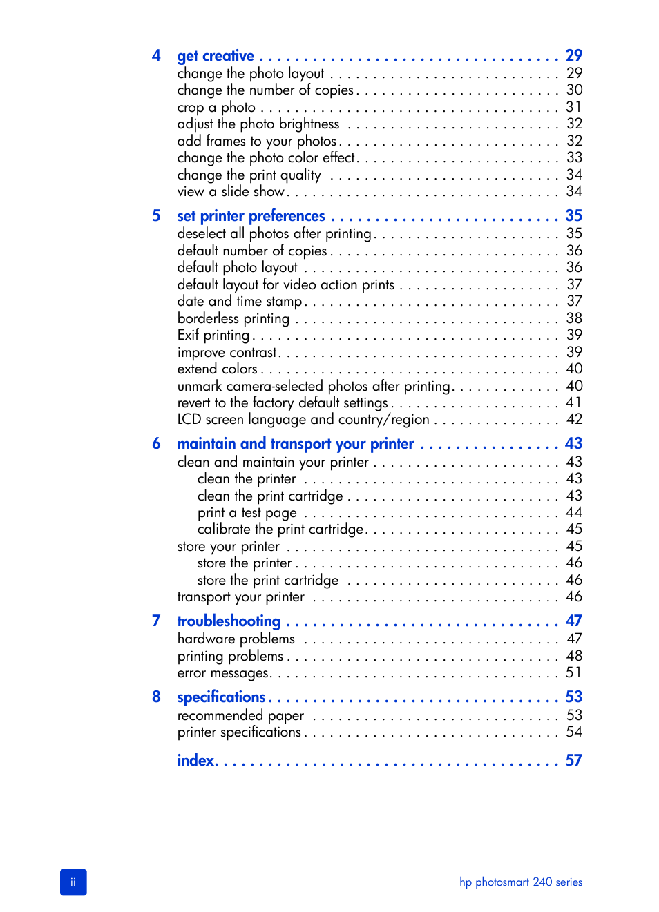 HP 240 Series User Manual | Page 4 / 64