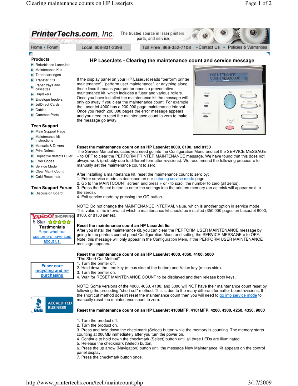 HP 8000 User Manual | 2 pages