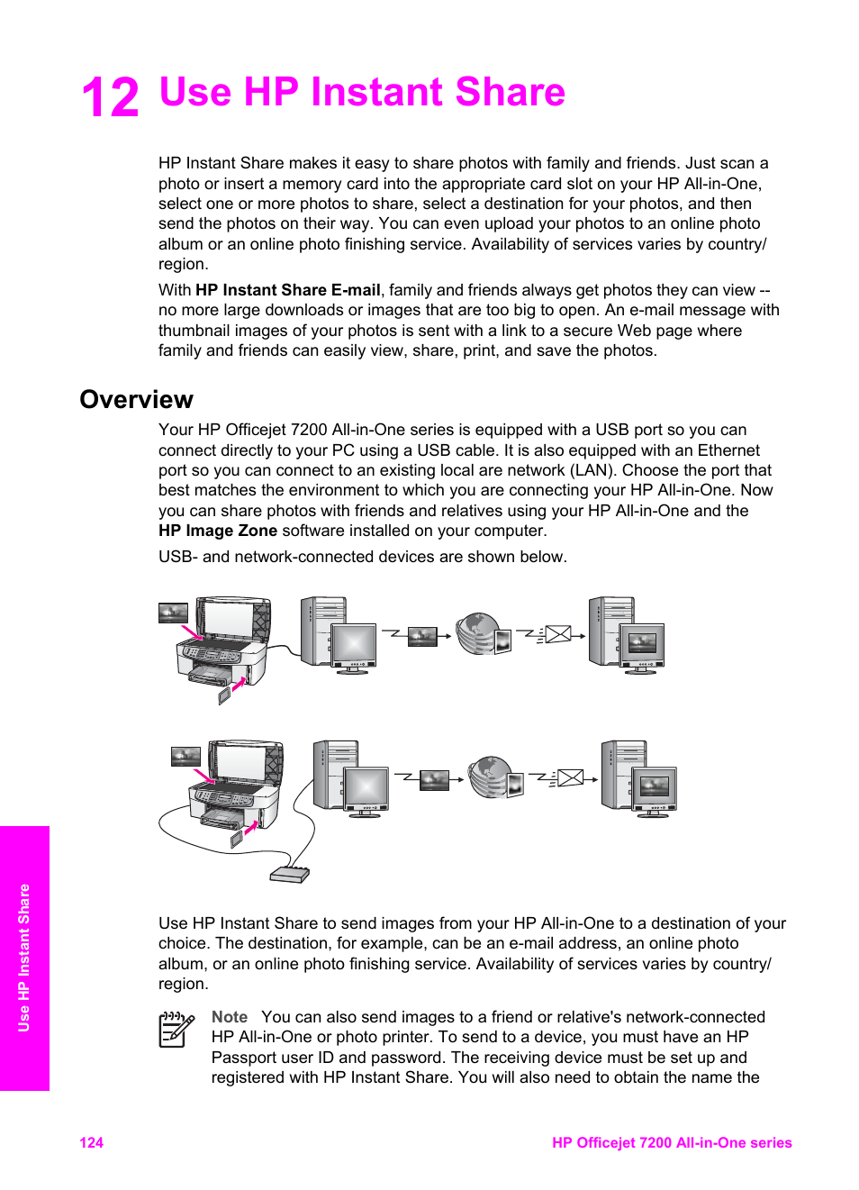 Use hp instant share, Overview, 12 use hp instant share | HP 7200 User Manual | Page 127 / 240