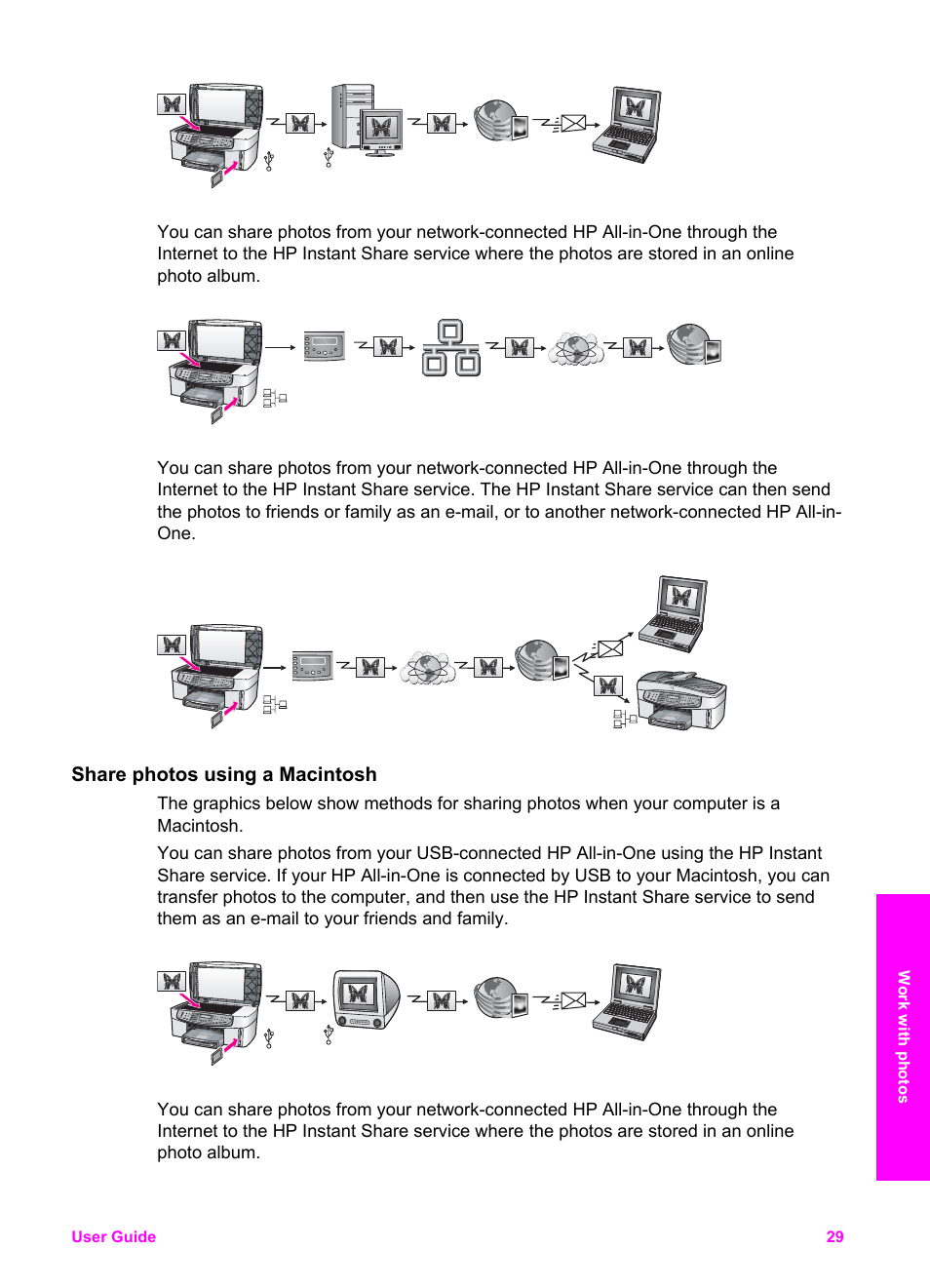 Share photos using a macintosh | HP 7200 User Manual | Page 32 / 240