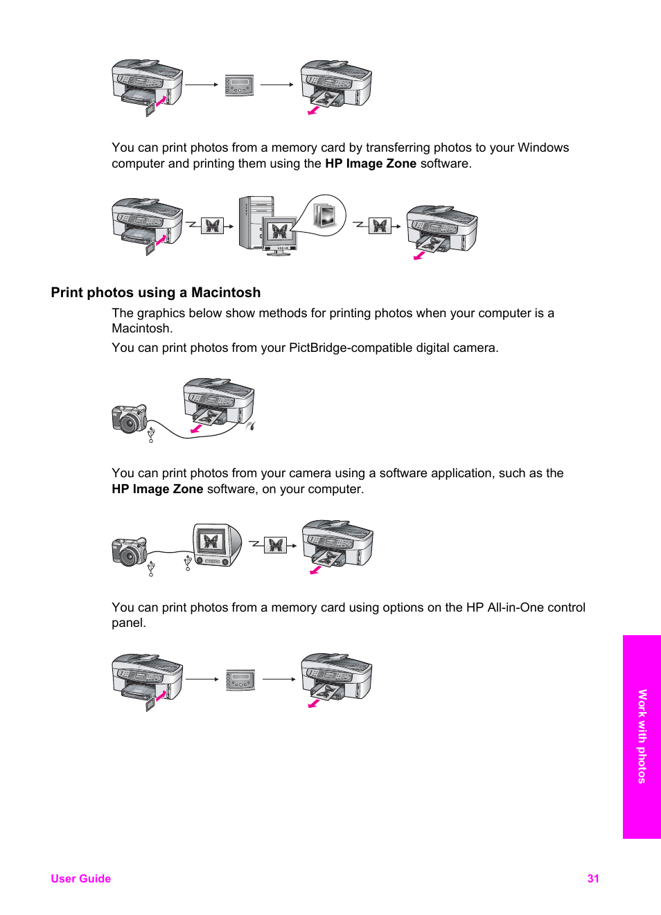 Print photos using a macintosh | HP 7200 User Manual | Page 34 / 240