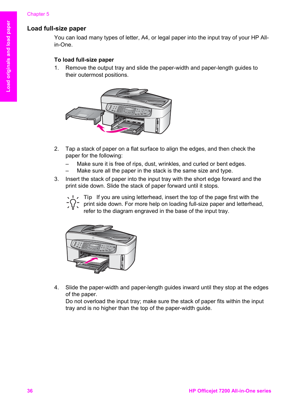 Load full-size paper | HP 7200 User Manual | Page 39 / 240