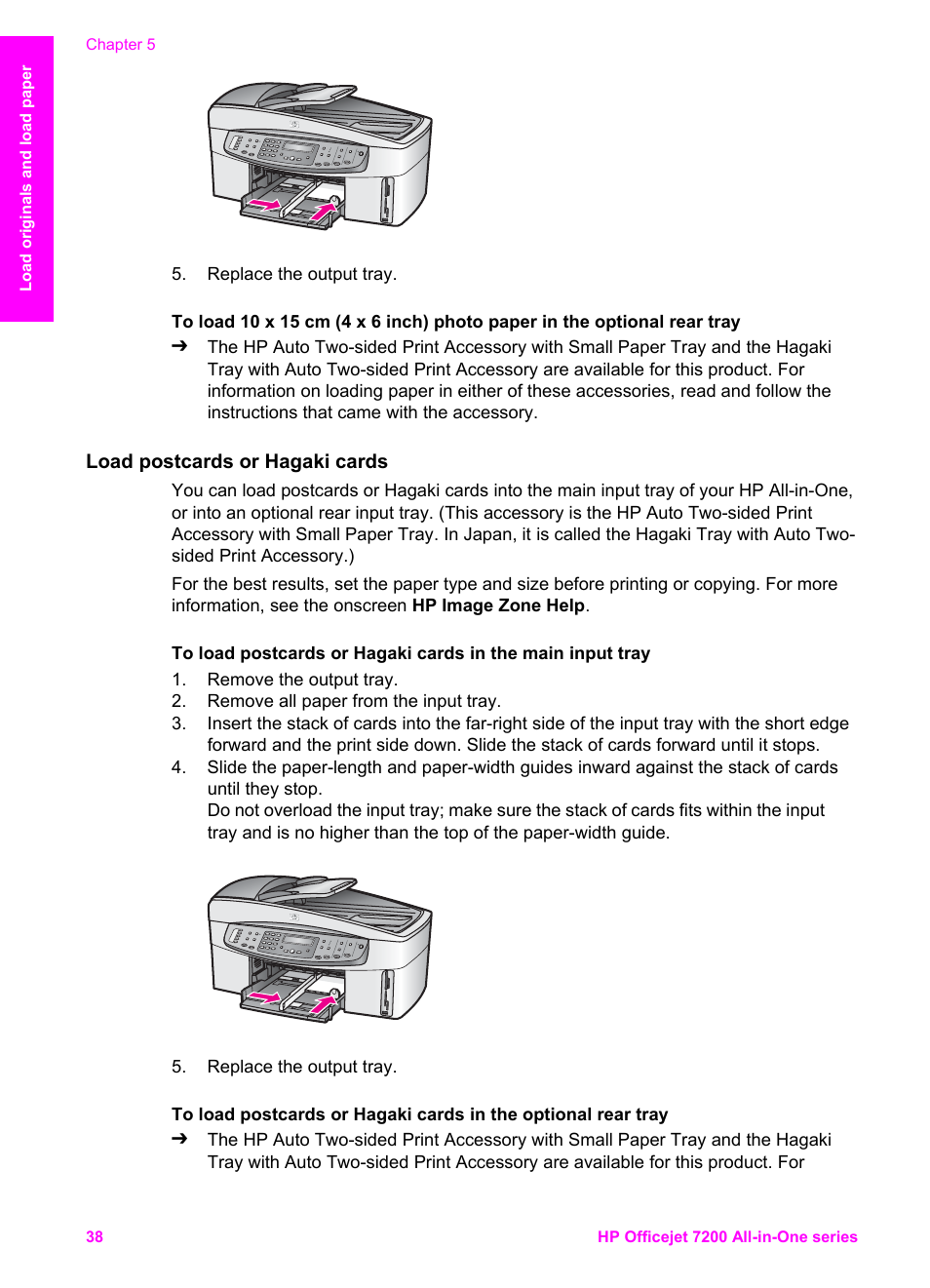 Load postcards or hagaki cards | HP 7200 User Manual | Page 41 / 240