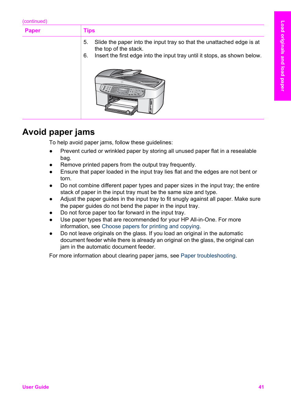 Avoid paper jams | HP 7200 User Manual | Page 44 / 240