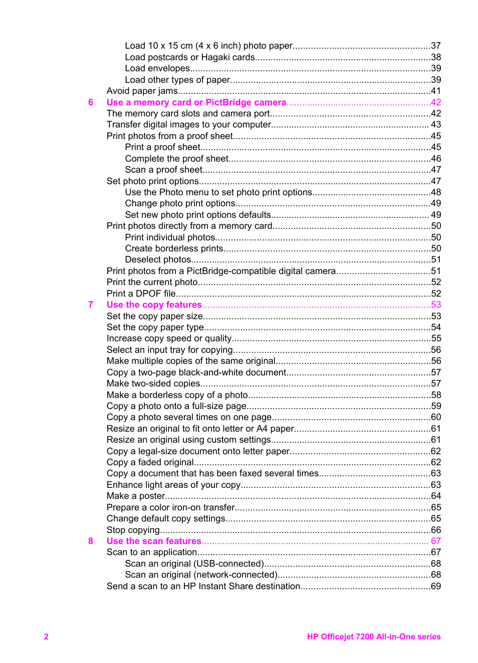 HP 7200 User Manual | Page 5 / 240