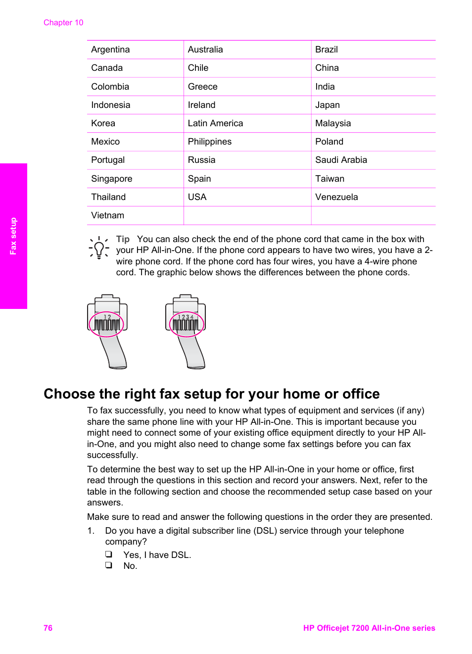 Choose the right fax setup for your home or office | HP 7200 User Manual | Page 79 / 240