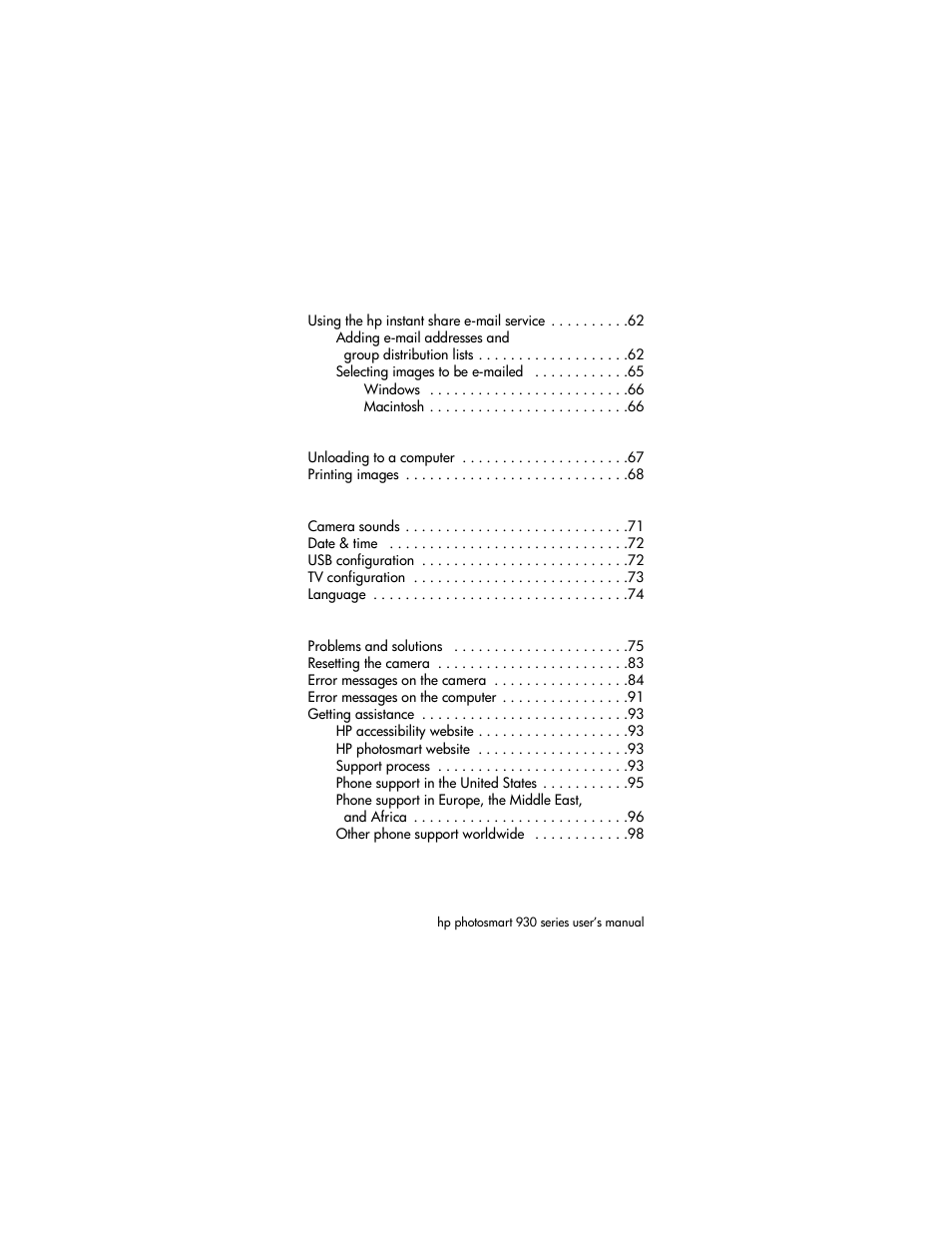 HP 930 Series User Manual | Page 6 / 118