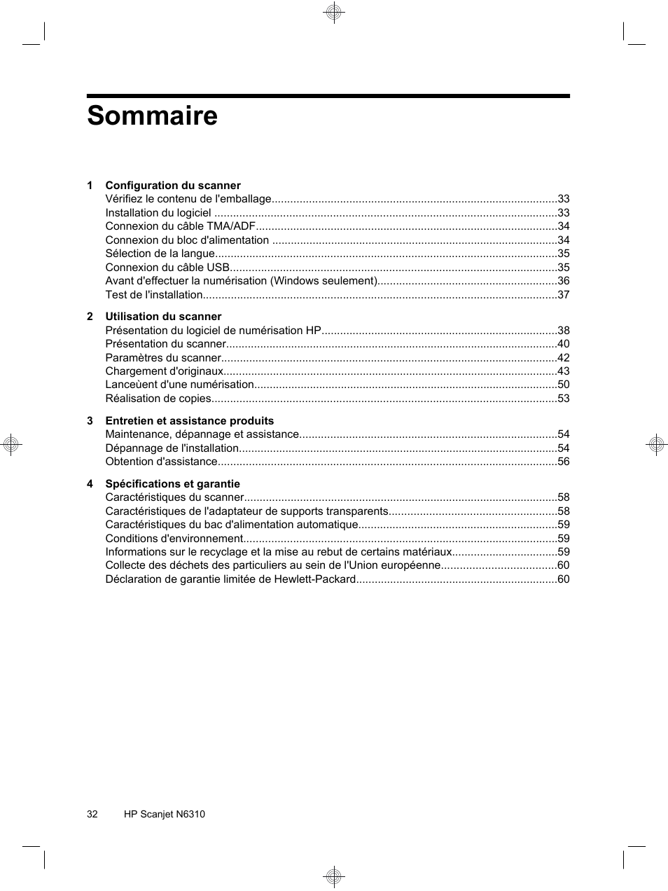 Sommaire | HP Scanjet N6310 User Manual | Page 36 / 128