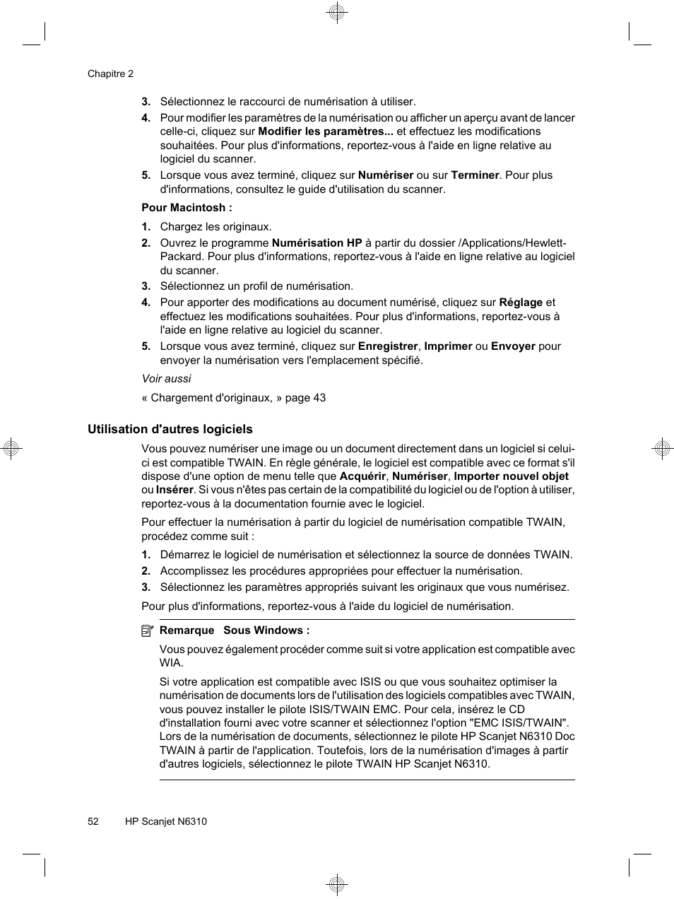 HP Scanjet N6310 User Manual | Page 56 / 128