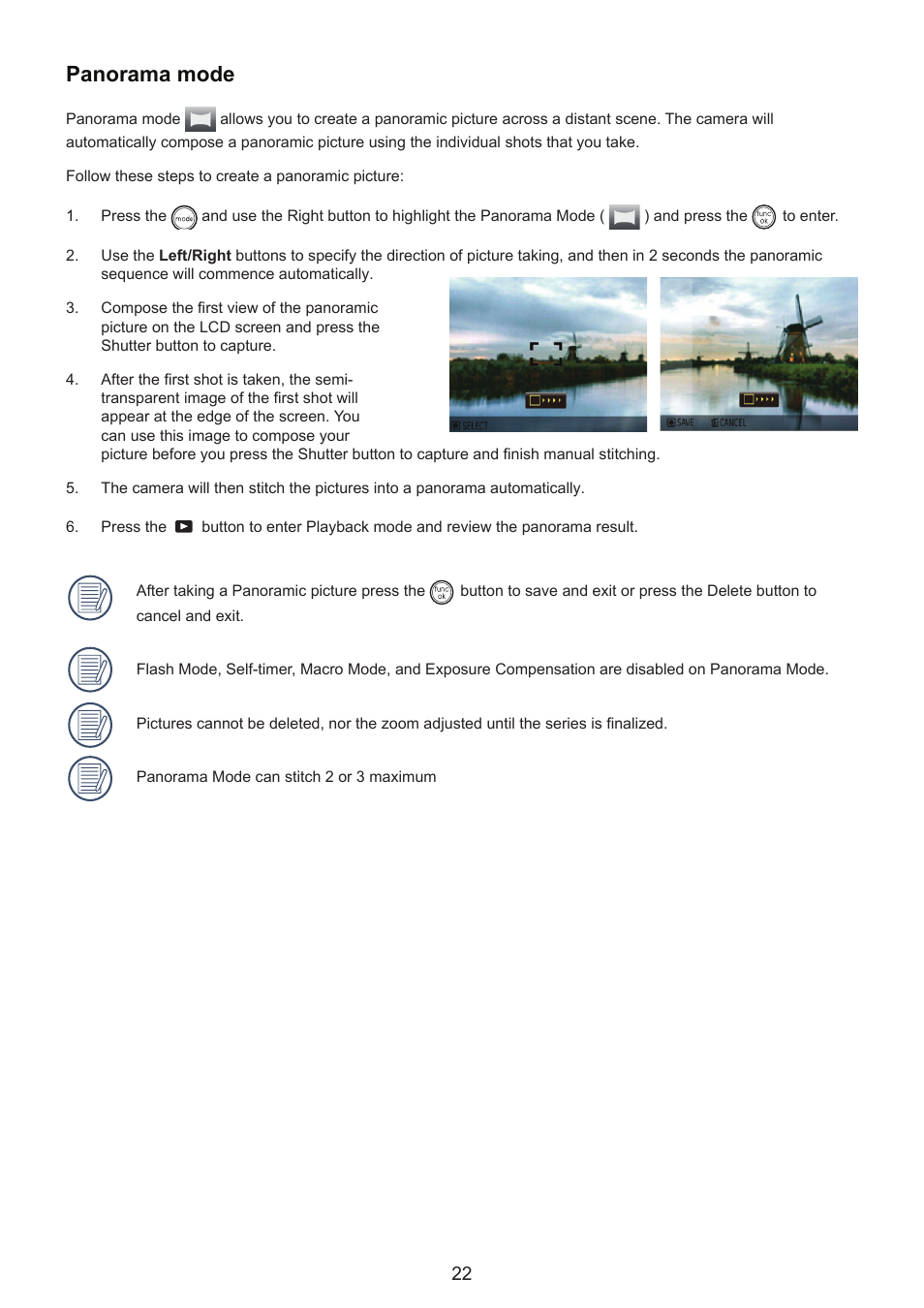Panorama mode | HP CC330 User Manual | Page 24 / 47