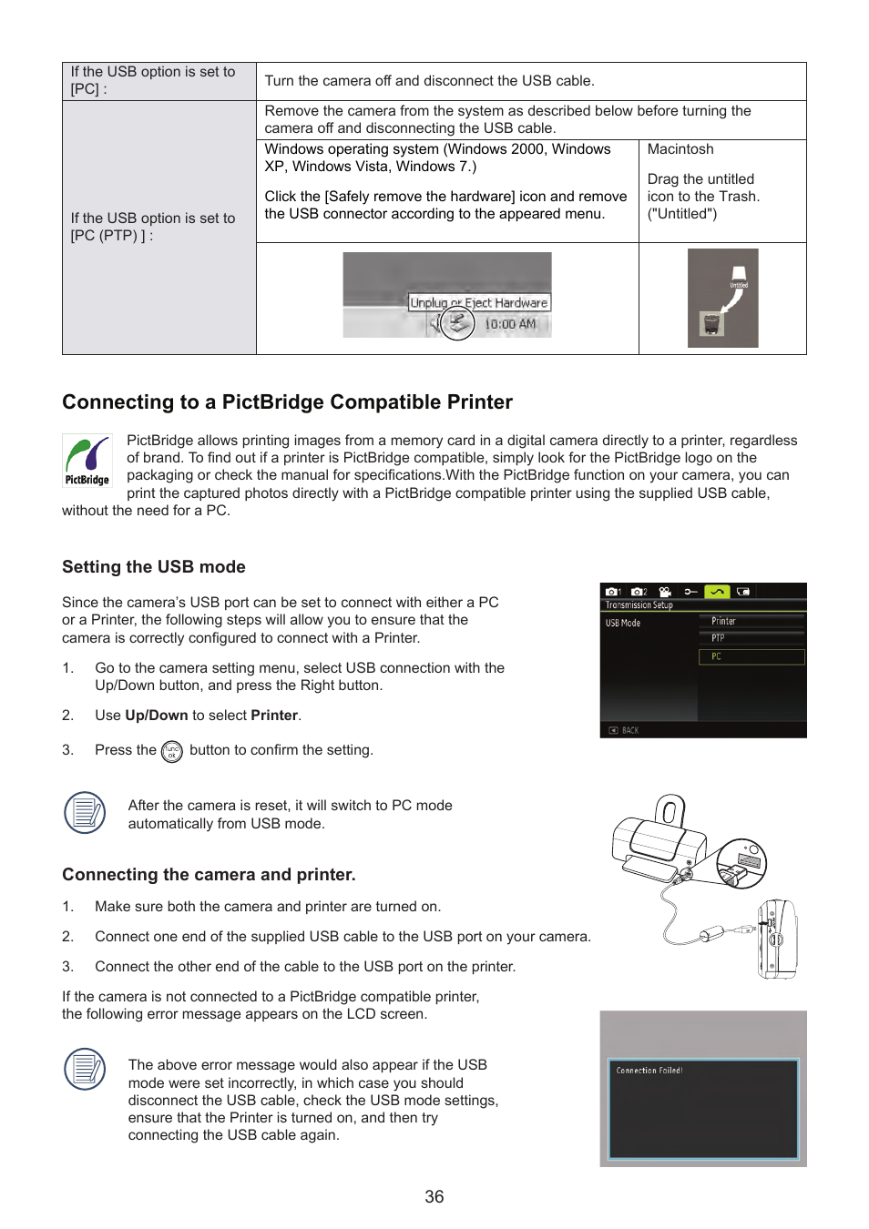 Connecting to a pictbridge compatible printer | HP CC330 User Manual | Page 38 / 47