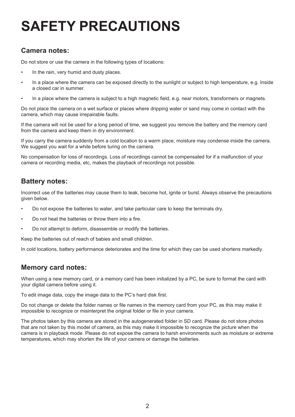 Safety precautions | HP CC330 User Manual | Page 4 / 47