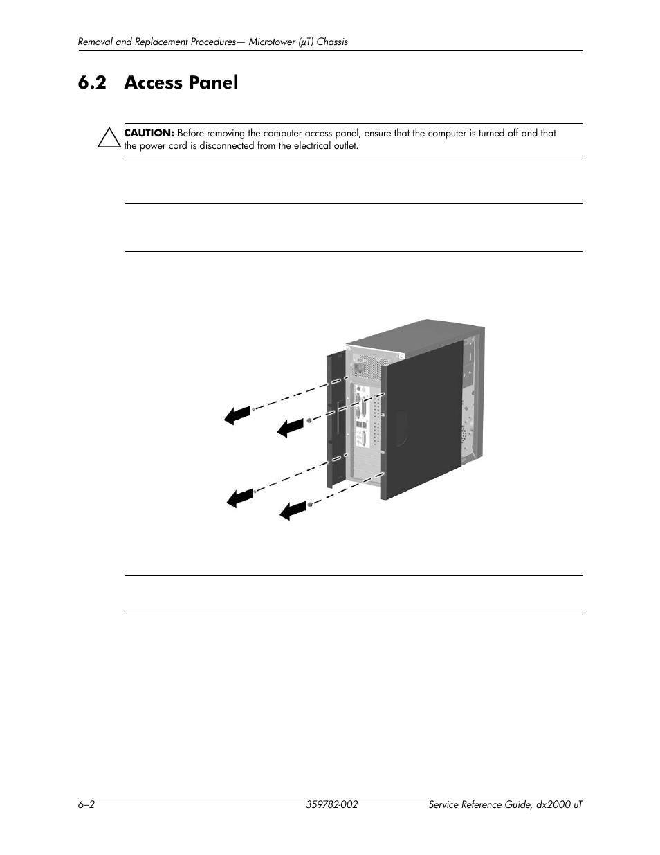 2 access panel, 2 access panel –2 | HP DX2000 User Manual | Page 44 / 106