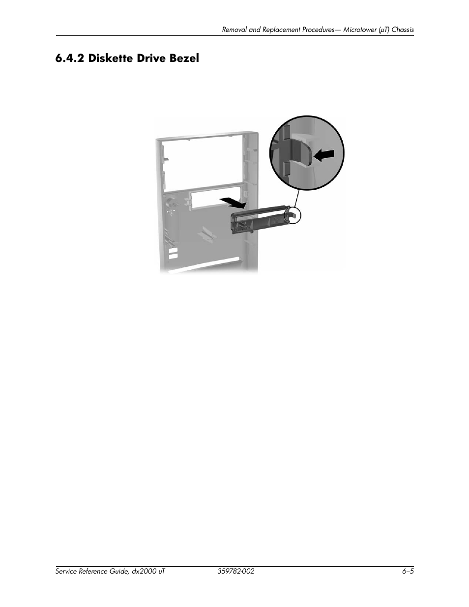 2 diskette drive bezel, 2 diskette drive bezel –5 | HP DX2000 User Manual | Page 47 / 106