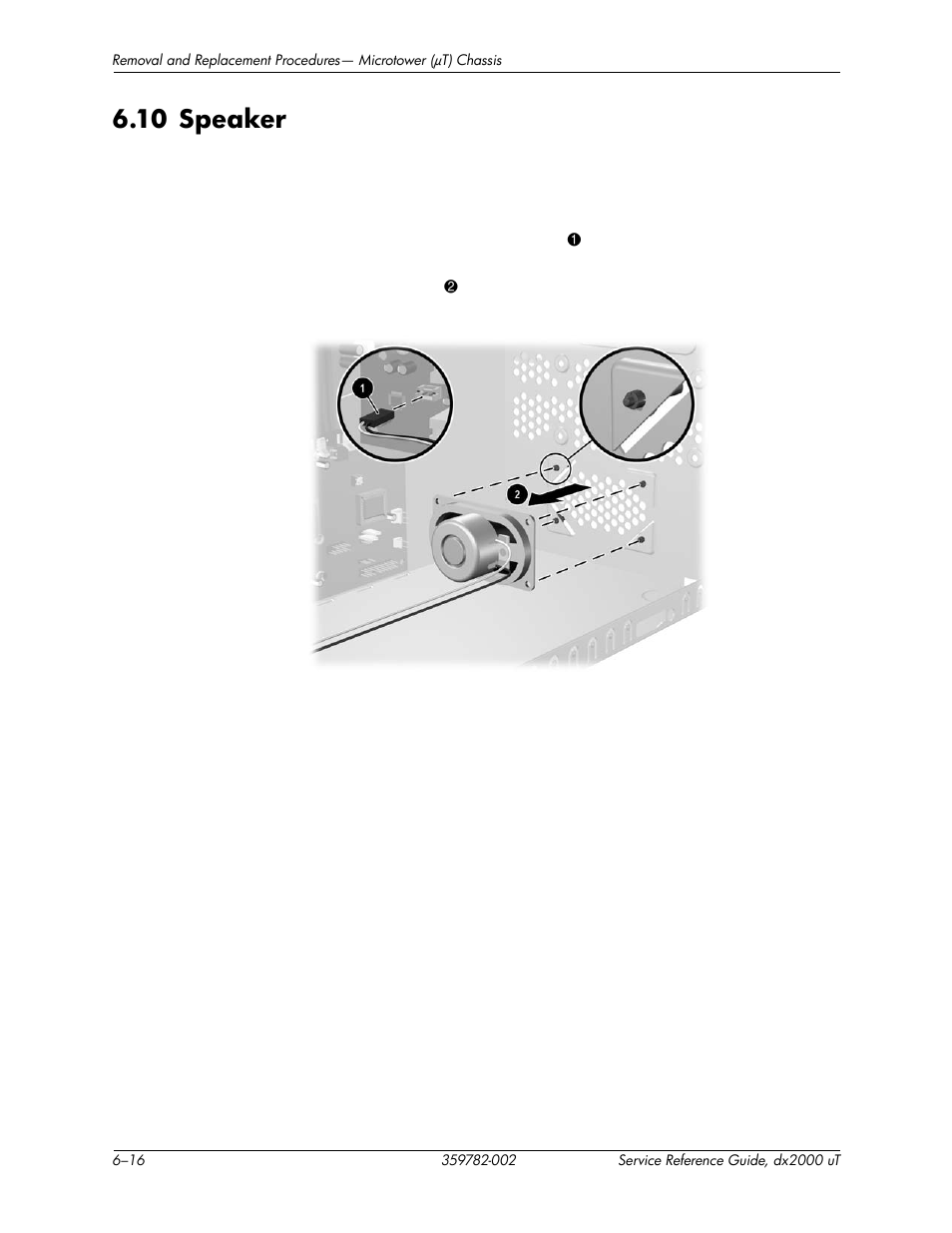 10 speaker, 10speaker –16 | HP DX2000 User Manual | Page 58 / 106