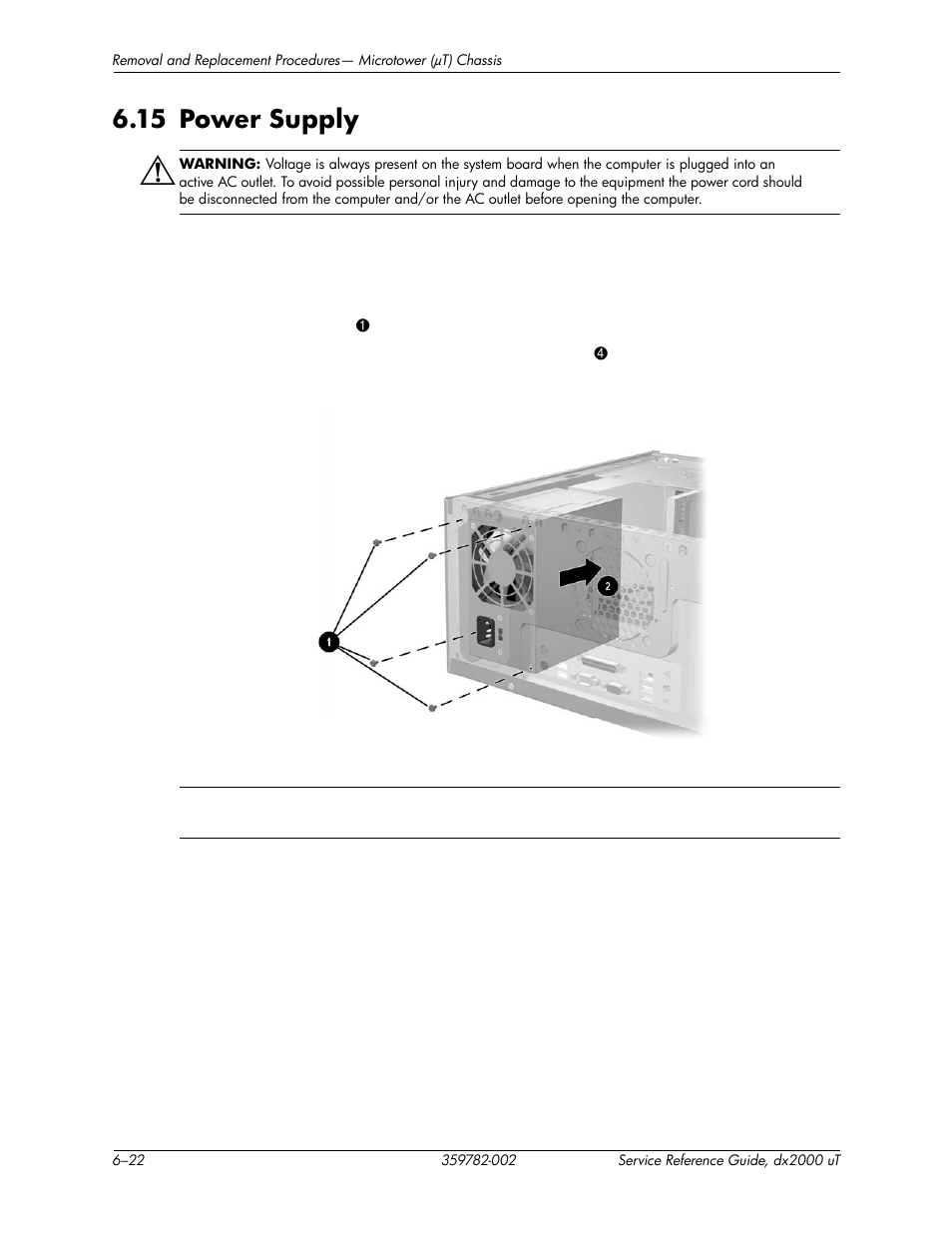 15 power supply, 15power supply –22 | HP DX2000 User Manual | Page 64 / 106