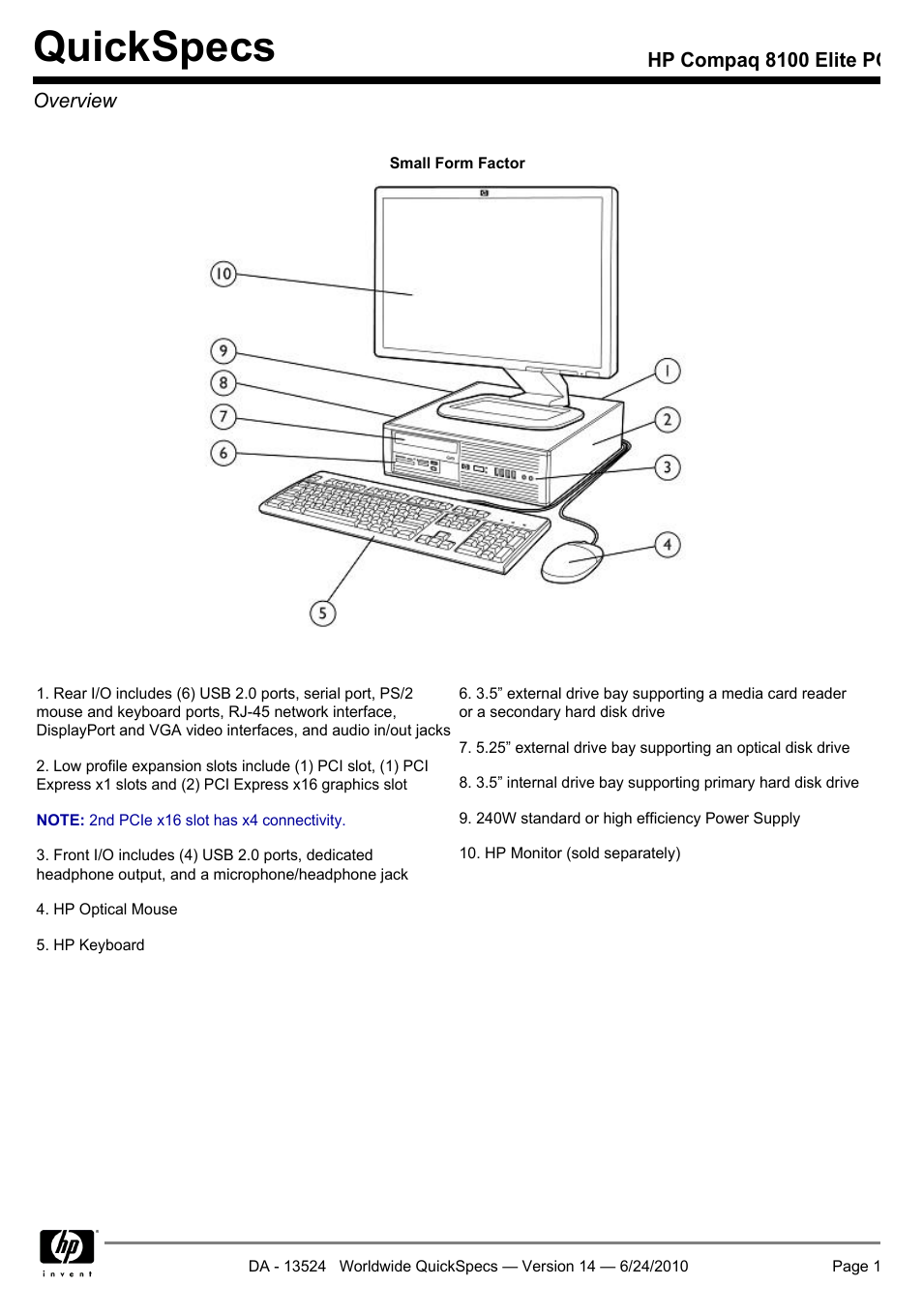 HP ELITE 8100 User Manual | 54 pages