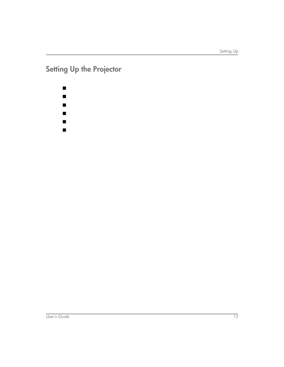 Setting up the projector | HP mp3320 User Manual | Page 15 / 80