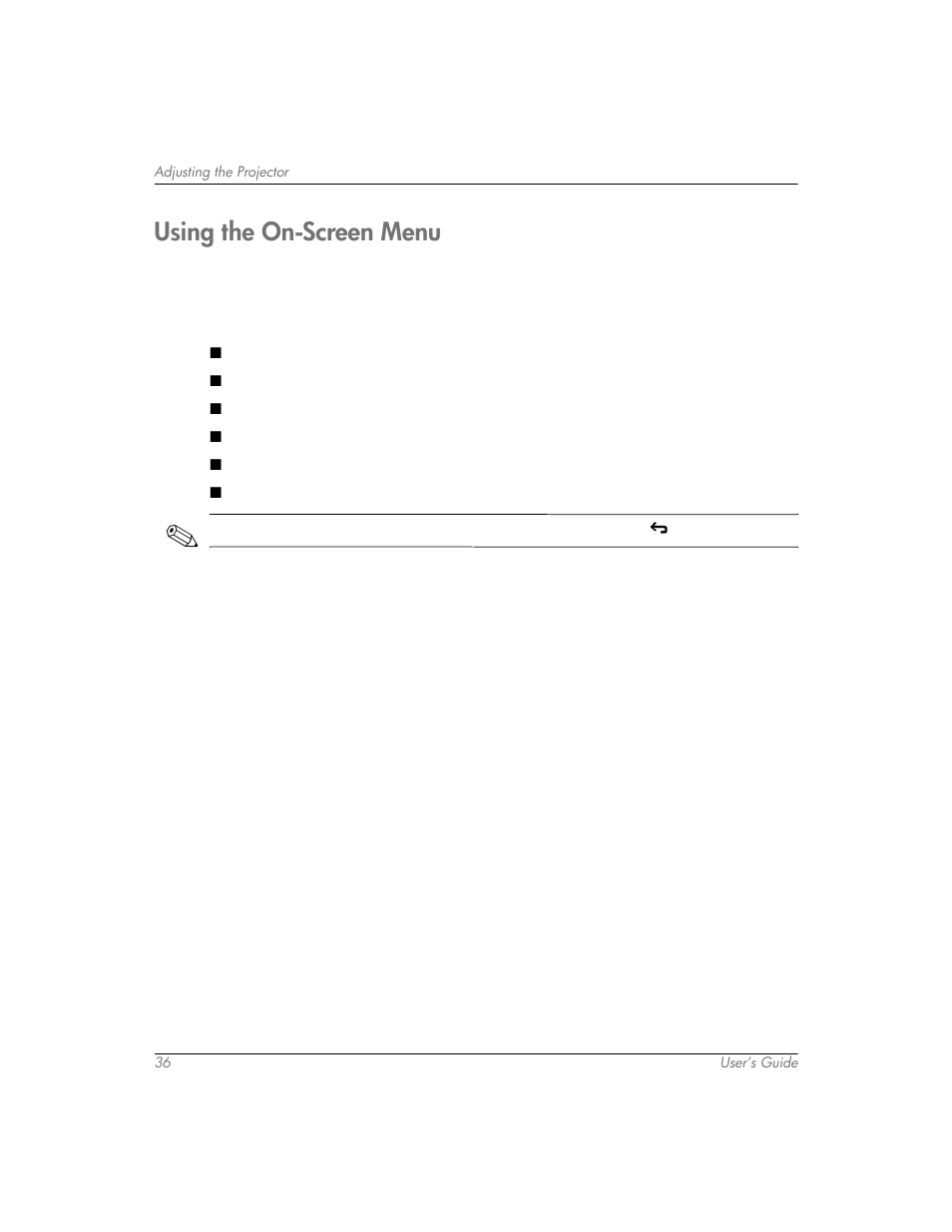 Using the on-screen menu | HP mp3320 User Manual | Page 36 / 80