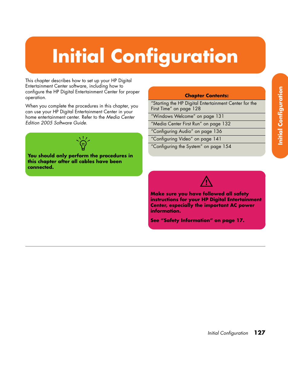 Initial configuration | HP Home Theater System User Manual | Page 133 / 194