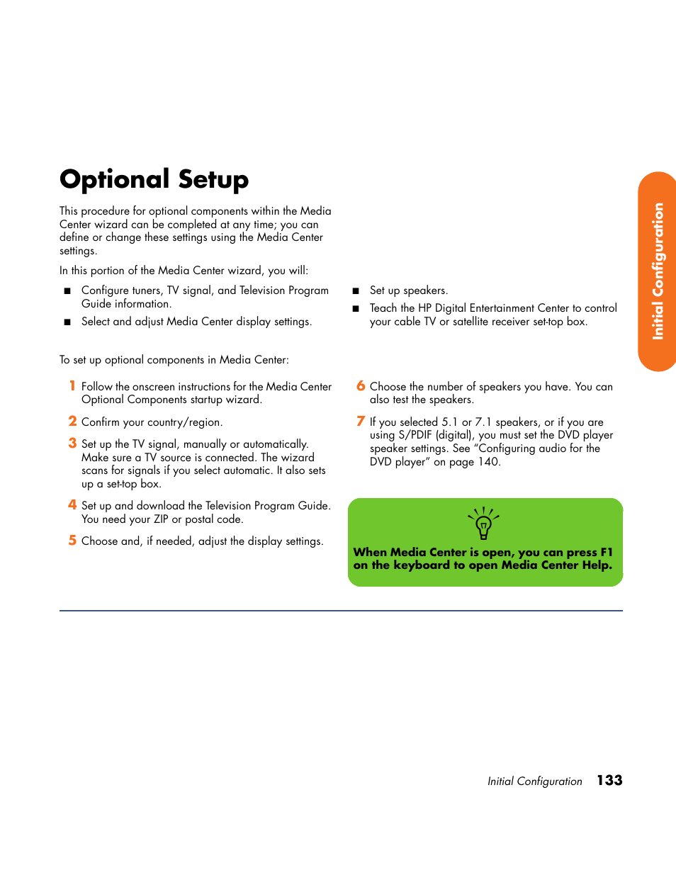 Optional setup | HP Home Theater System User Manual | Page 139 / 194