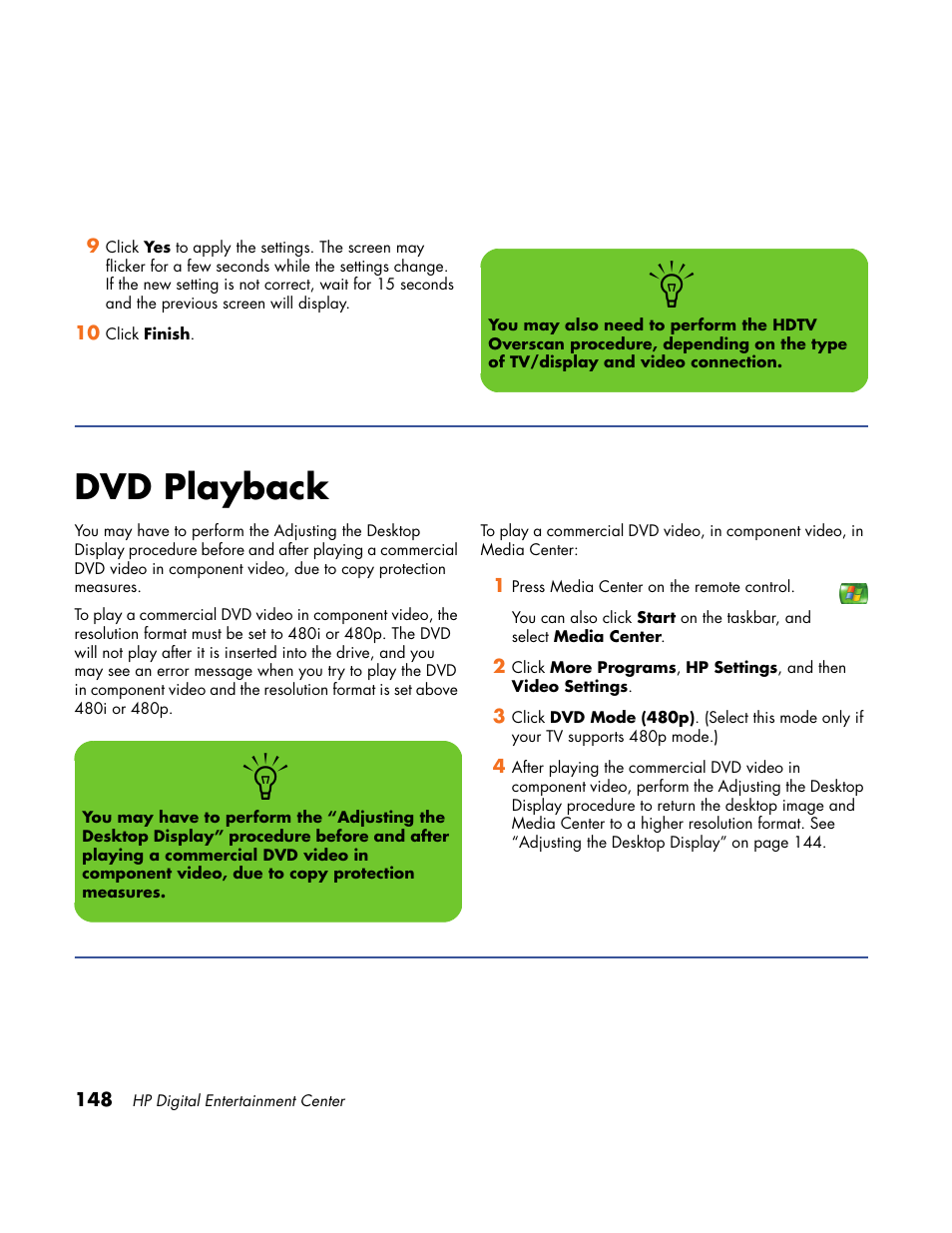 Dvd playback | HP Home Theater System User Manual | Page 154 / 194