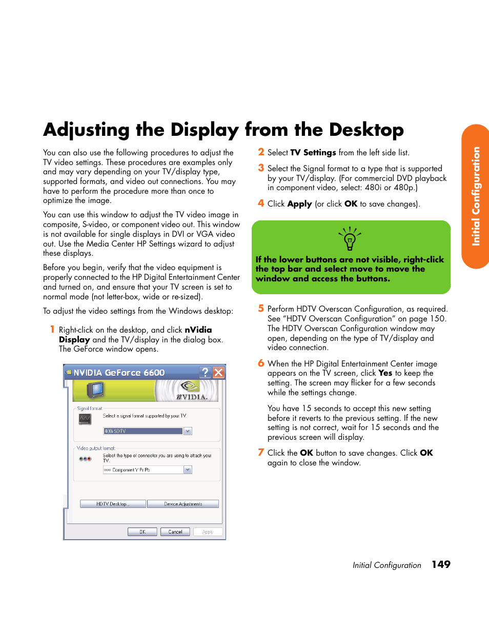 Adjusting the display from the desktop | HP Home Theater System User Manual | Page 155 / 194