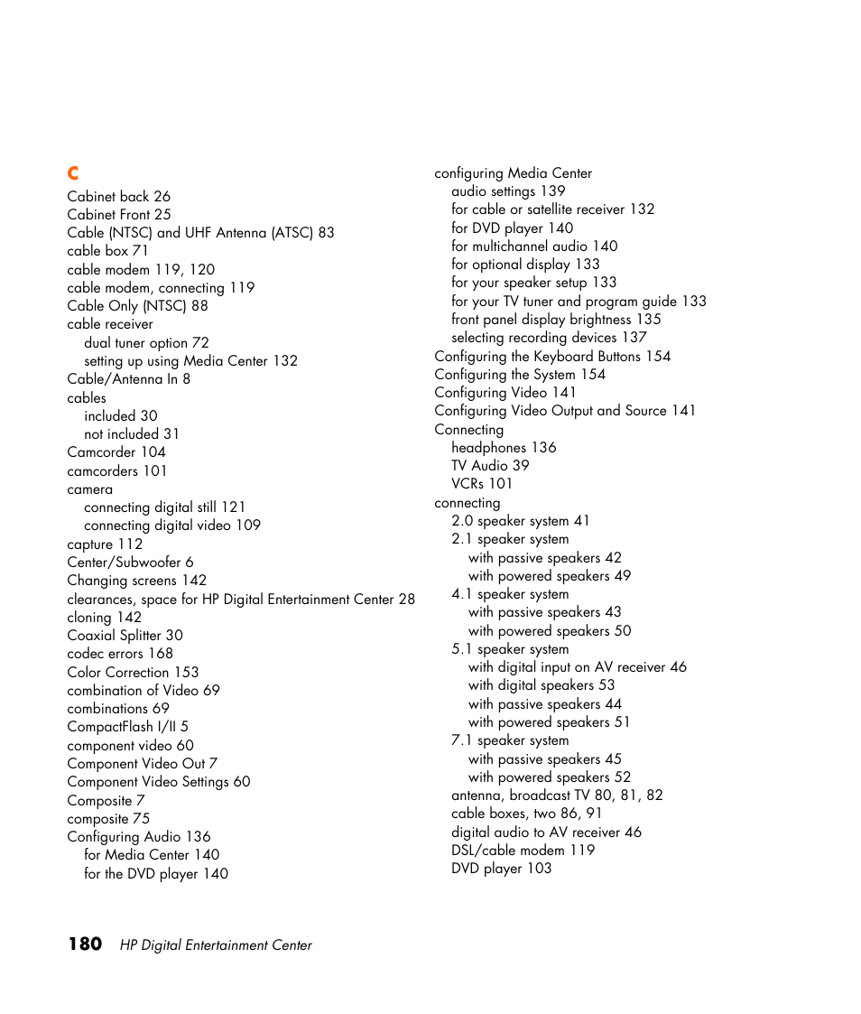 HP Home Theater System User Manual | Page 186 / 194