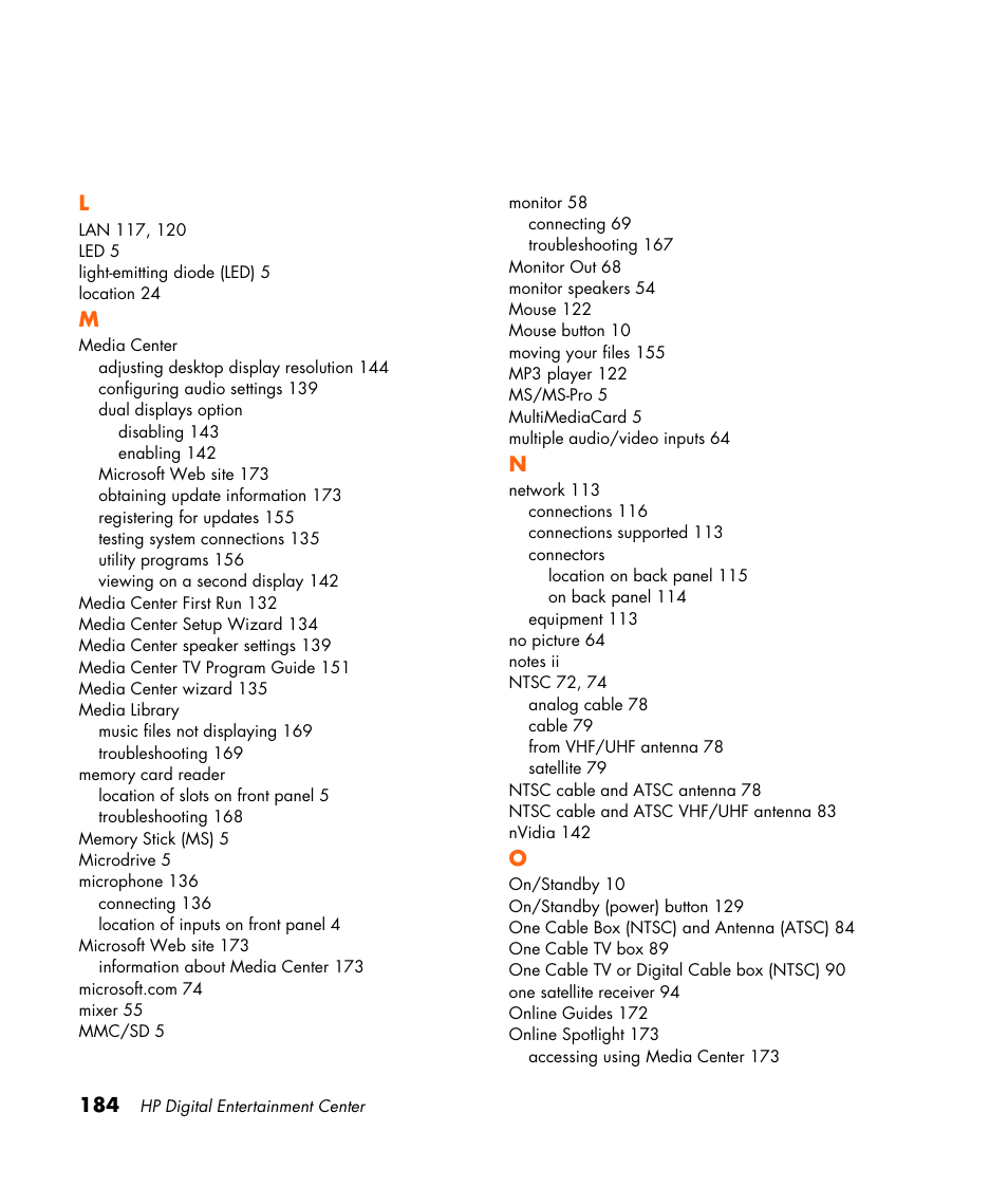 HP Home Theater System User Manual | Page 190 / 194