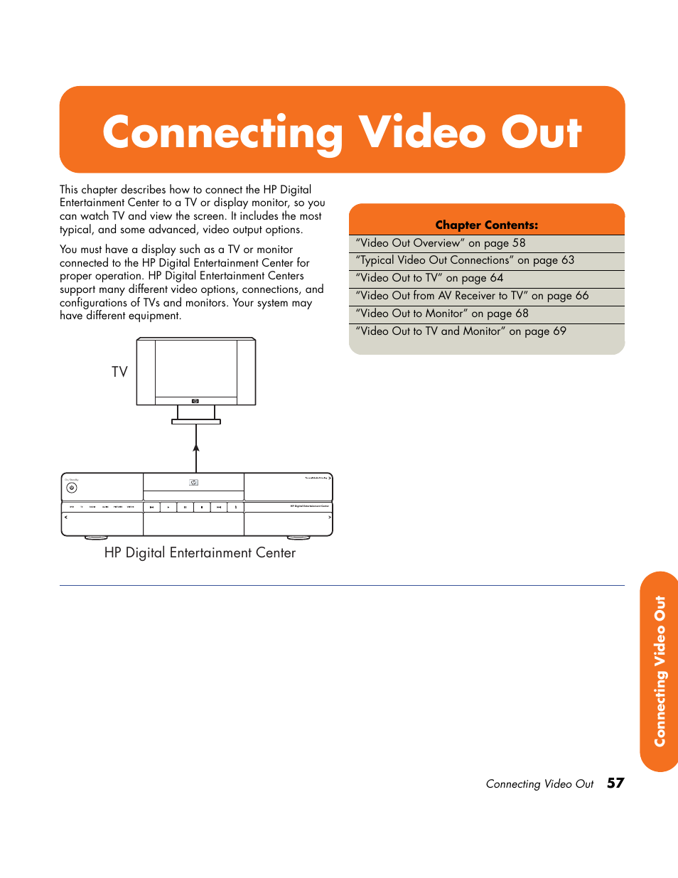 Connecting video out | HP Home Theater System User Manual | Page 63 / 194