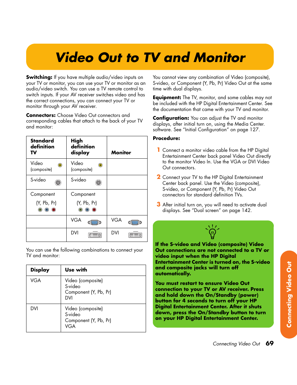 Video out to tv and monitor | HP Home Theater System User Manual | Page 75 / 194