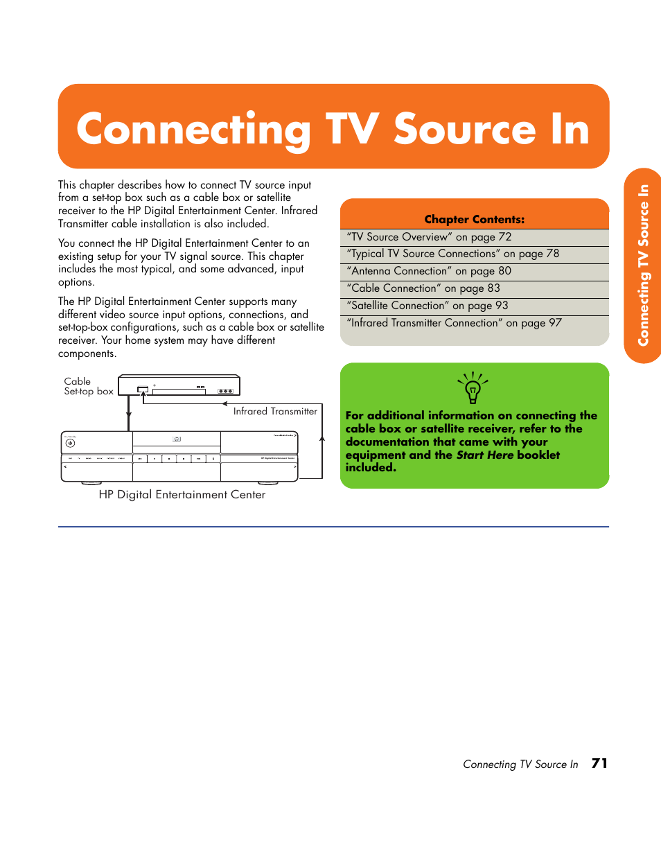 Connecting tv source in | HP Home Theater System User Manual | Page 77 / 194