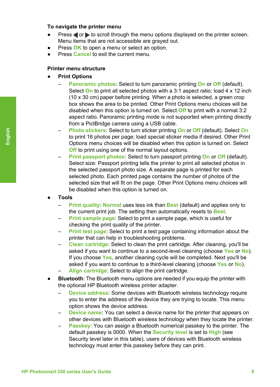 HP 330 Series User Manual | Page 12 / 61