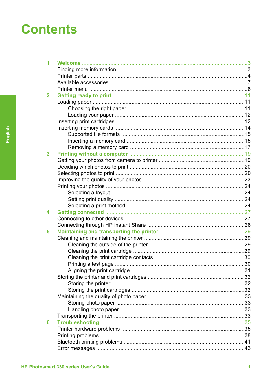 HP 330 Series User Manual | Page 4 / 61