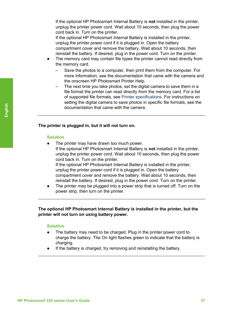 HP 330 Series User Manual | Page 40 / 61