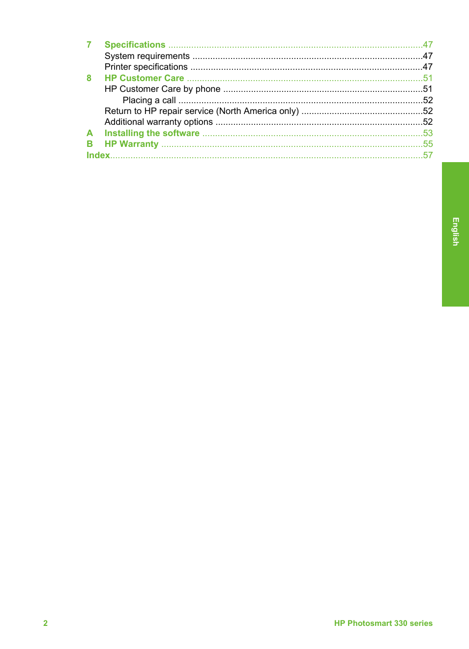 HP 330 Series User Manual | Page 5 / 61