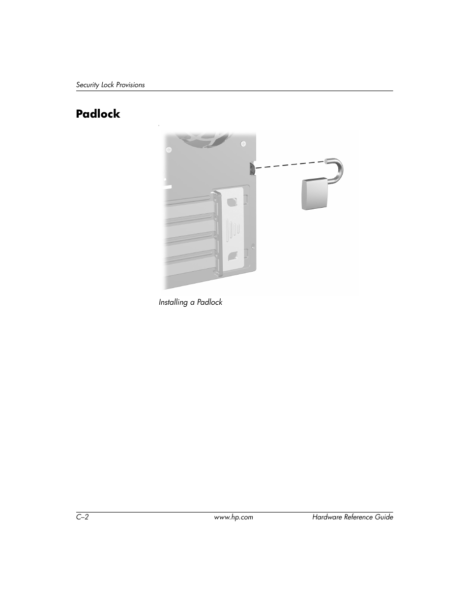 Padlock | HP dx6120 User Manual | Page 44 / 52