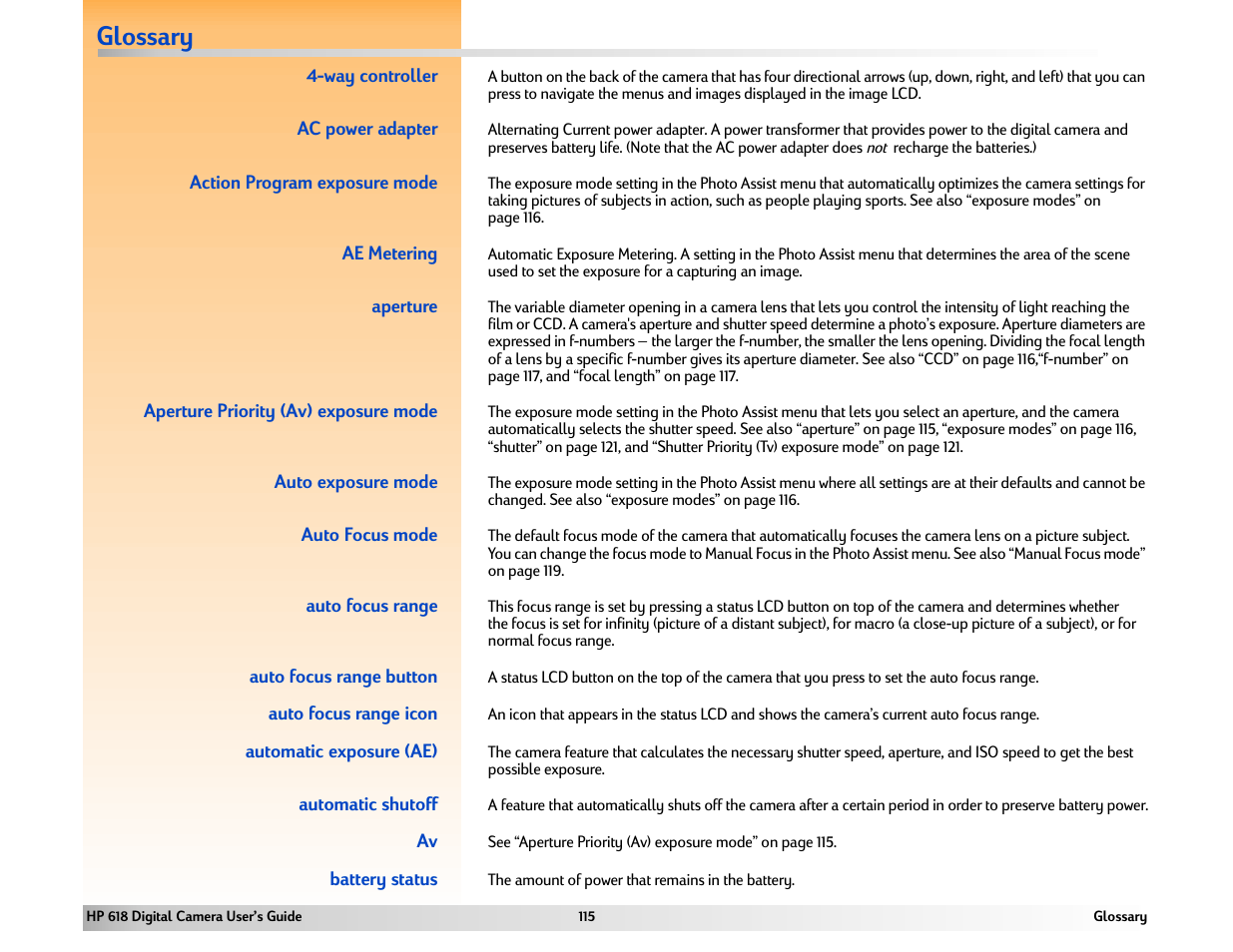 Glossary | HP 618 User Manual | Page 115 / 129