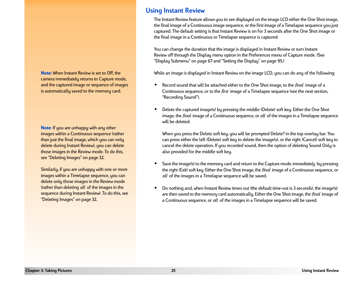 Using instant review | HP 618 User Manual | Page 25 / 129