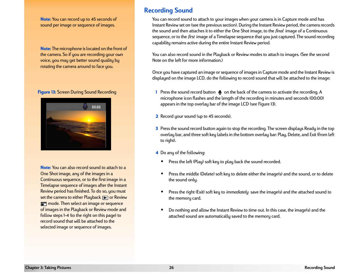Recording sound | HP 618 User Manual | Page 26 / 129
