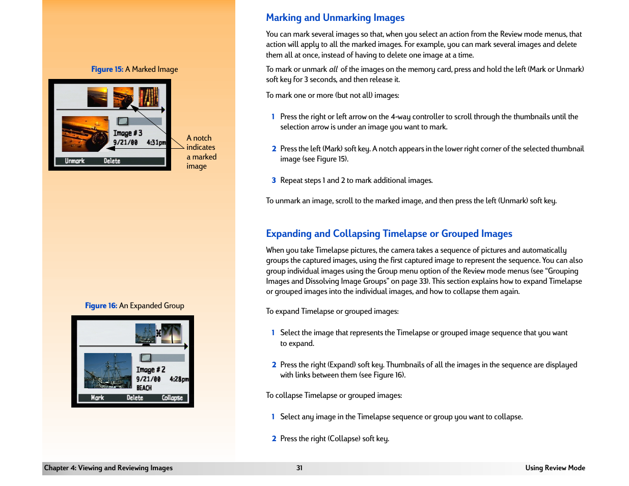 Marking and unmarking images | HP 618 User Manual | Page 31 / 129