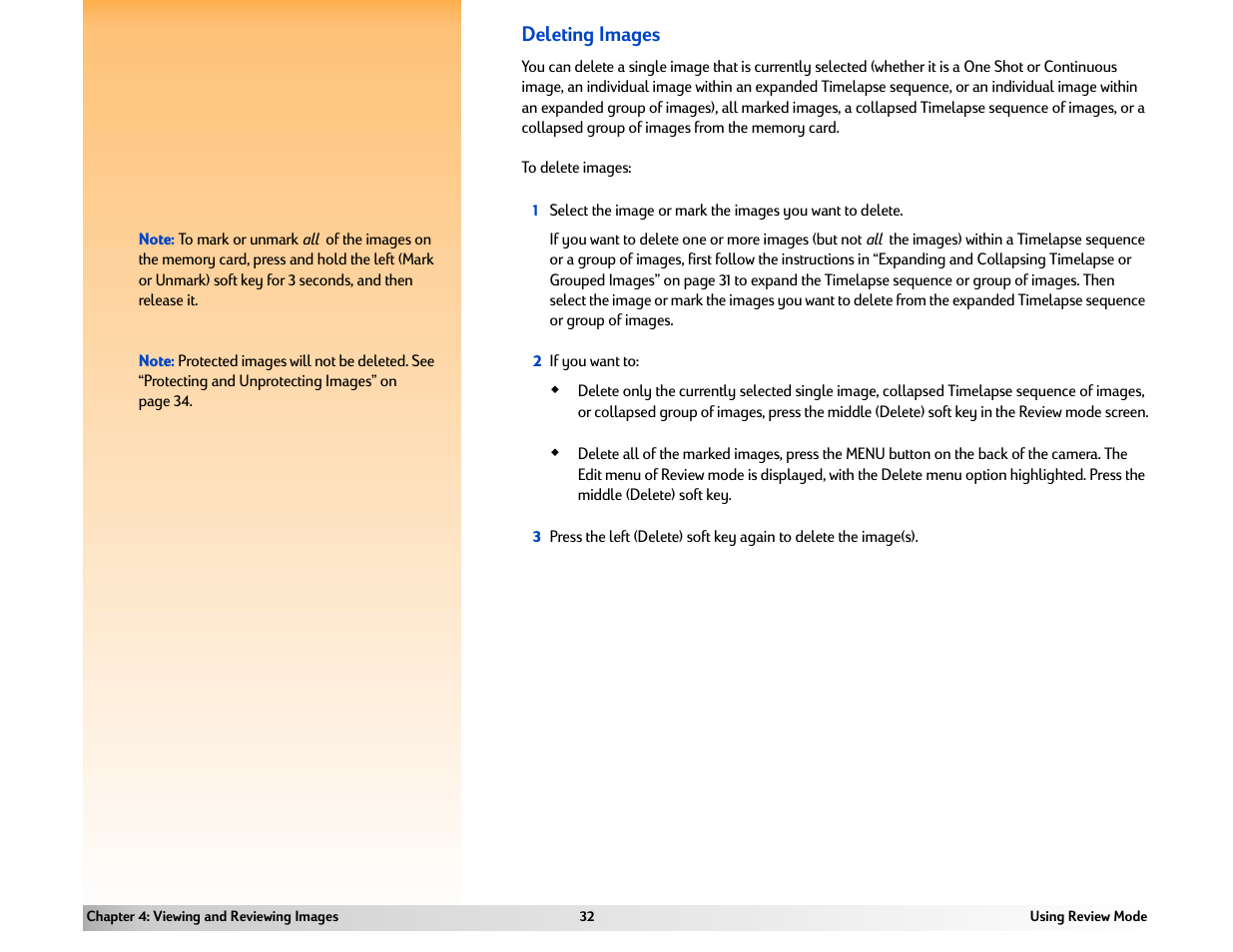 Deleting images | HP 618 User Manual | Page 32 / 129