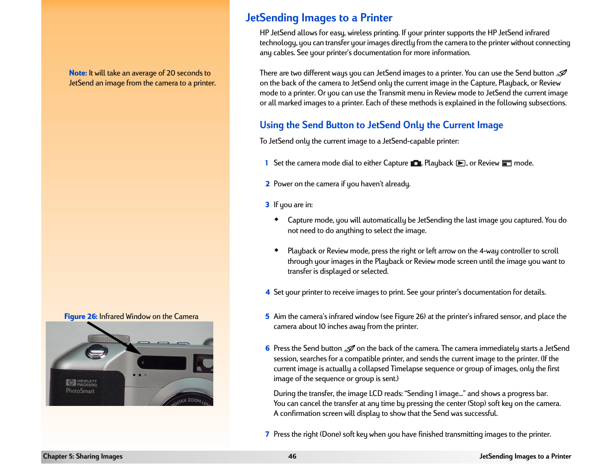 Jetsending images to a printer | HP 618 User Manual | Page 46 / 129