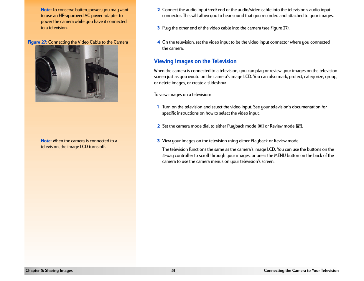 Viewing images on the television | HP 618 User Manual | Page 51 / 129