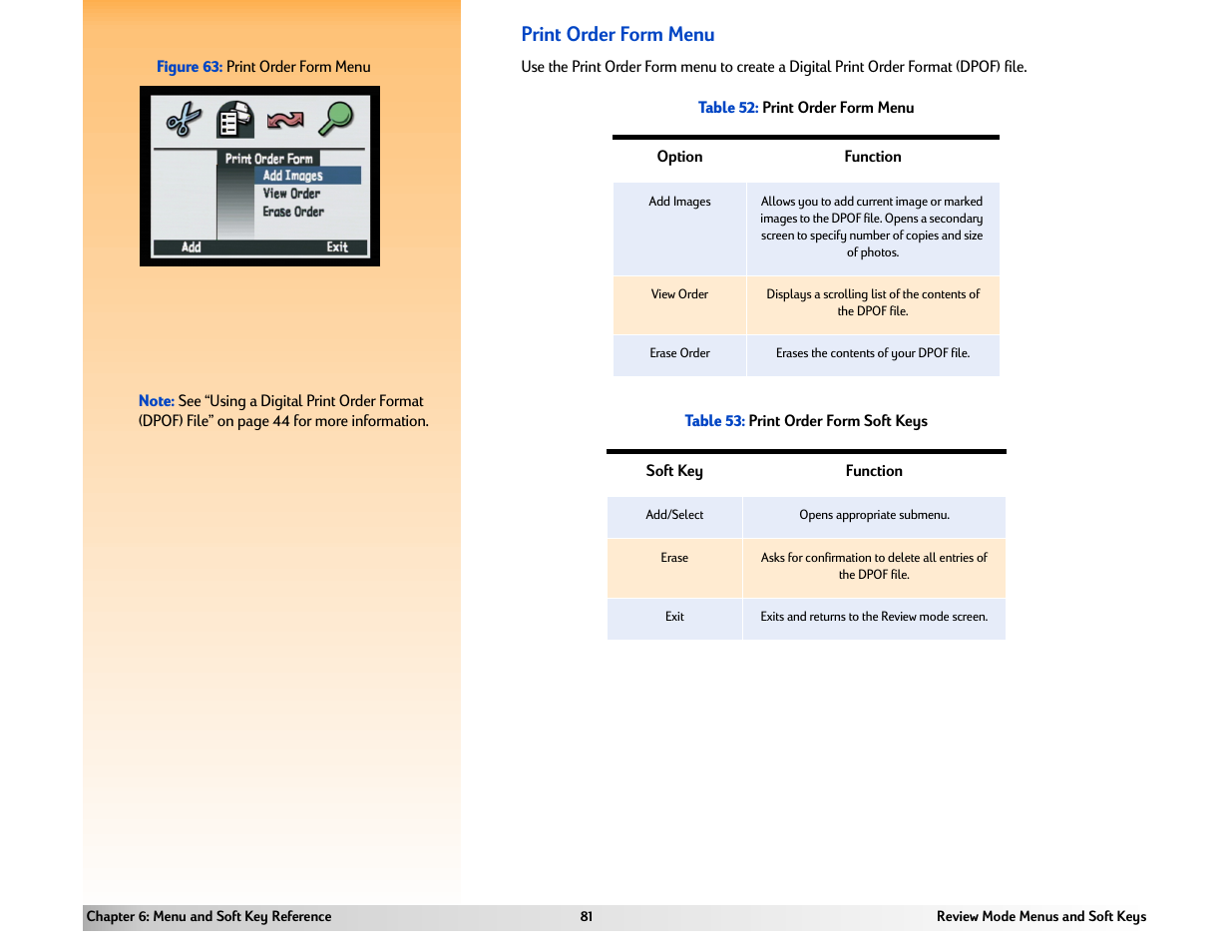 Print order form menu | HP 618 User Manual | Page 81 / 129