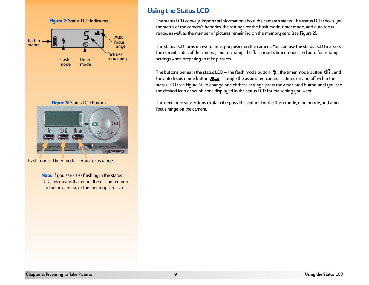 Using the status lcd | HP 618 User Manual | Page 9 / 129