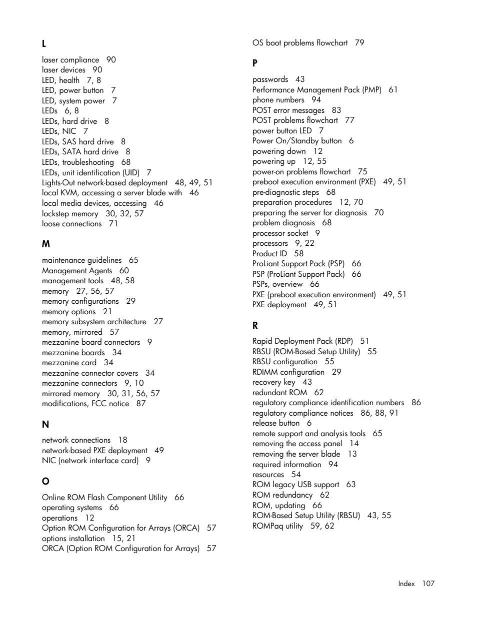 HP PROLIANT SERVER BLADE BL460C G6 User Manual | Page 107 / 108
