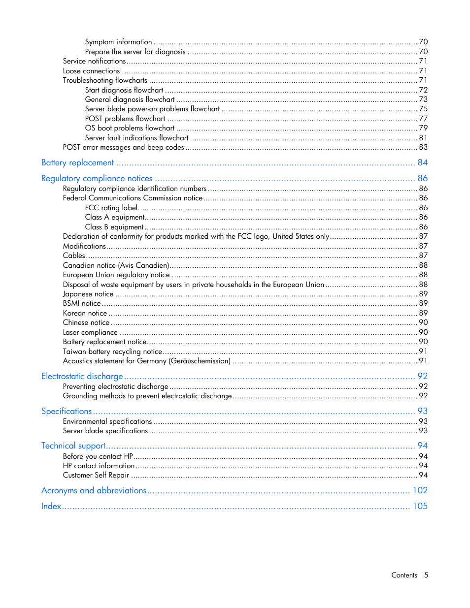HP PROLIANT SERVER BLADE BL460C G6 User Manual | Page 5 / 108
