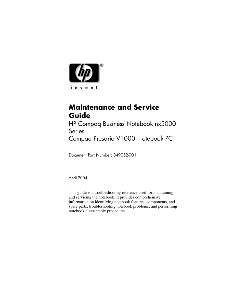 HP Compaq nx5000 series User Manual | 220 pages