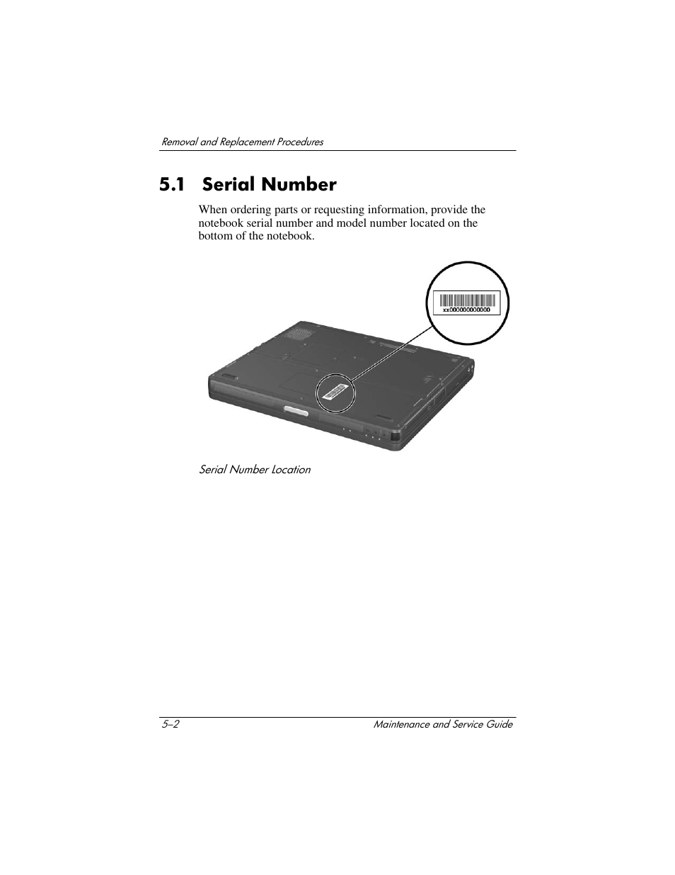 1 serial number, 1 serial number –2 | HP Compaq nx5000 series User Manual | Page 110 / 220